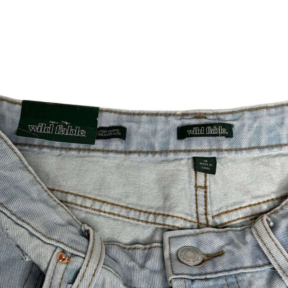 Wild Fable NWT light wash super high rise cutoff shorts size 10